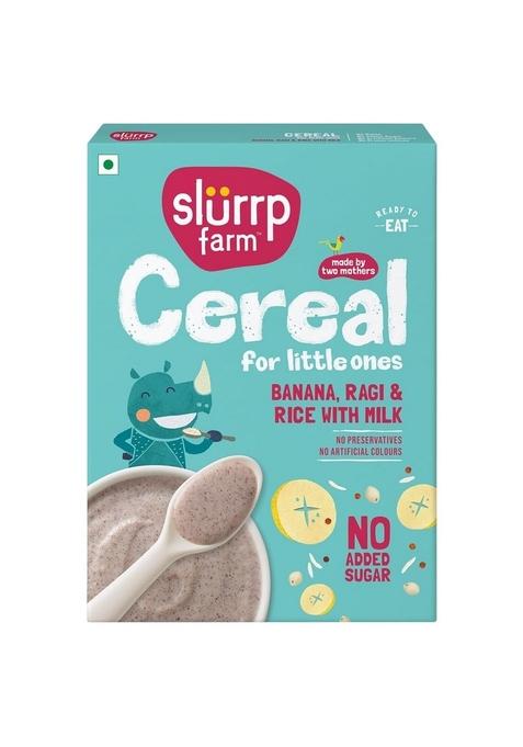 Slurrp Farm Mildly Sweetened With Date Powder, No Added Sugar Instant Cereal | Ragi, Rice And Banana With Milk