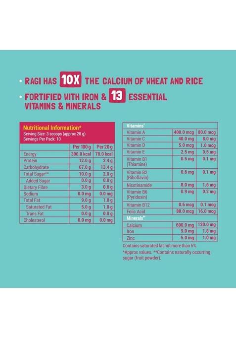 Slurrp Farm Mildly Sweetened With Date Powder, No Added Sugar Instant Cereal | Ragi, Rice And Banana With Milk