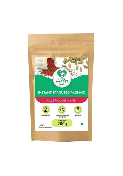 Little Moppet Foods – Instant Sprouted Ragi Mix 200G | No Additives And Preservatives | Free From Added Salt And Sugar | Mixture Of Sprouted Ragi And Roasted Gram