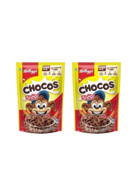 Kellogg'S Chocos Crunchy Bites | Source Of Calcium, High In Protein, With 10 Essential Vitamins & Minerals, Source Of Fibre | Breakfast Cereal For Kids | 375 G (Pack Of 2)