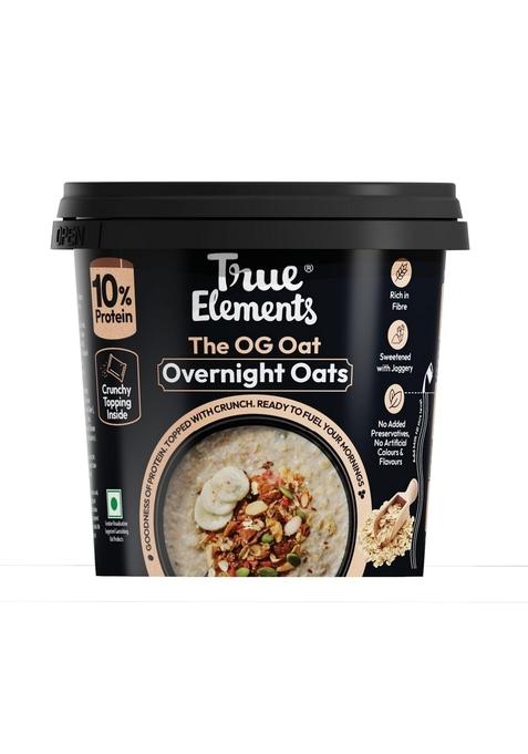 True Elements Overnight Oats The Og Oats 62G | Classic Creamy Flavour | Ready-To-Eat Breakfast | High Protein & Fibre