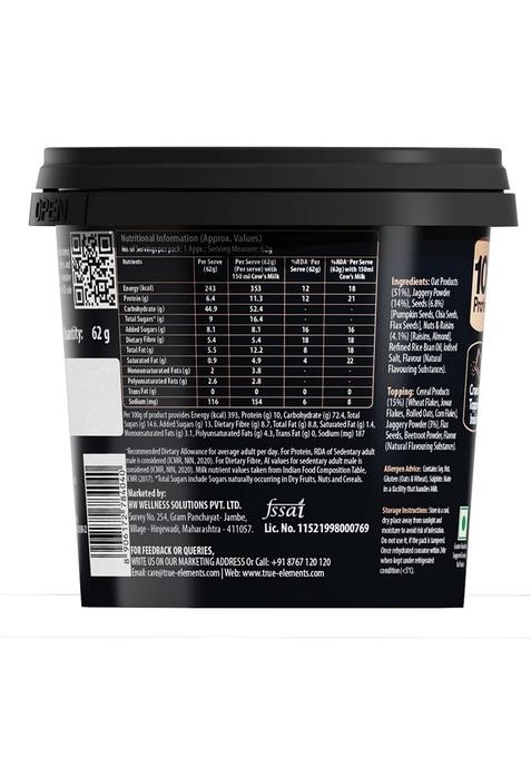 True Elements Overnight Oats The Og Oats 62G | Classic Creamy Flavour | Ready-To-Eat Breakfast | High Protein & Fibre