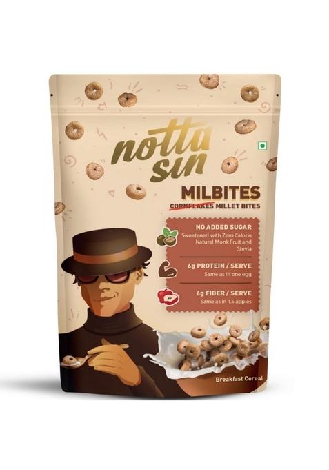 Notta Sin Milbites: Millet Bites With Jowar & Ragi |No Added Sugar: Has Zero Calorie Natural Monk Fruit & Stevia | High Protein | No Artificial Flavor/Preservatives | High Fiber | 300G