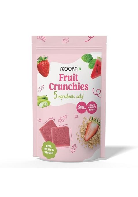 Nooka Pink Fruit Crunchies For Babies – Healthy Snack With Real Fruits & Veggies | 4 Ingredients Only | No Added Sugar | Melts In Baby’S Mouth | Age 7+ Months (20G)