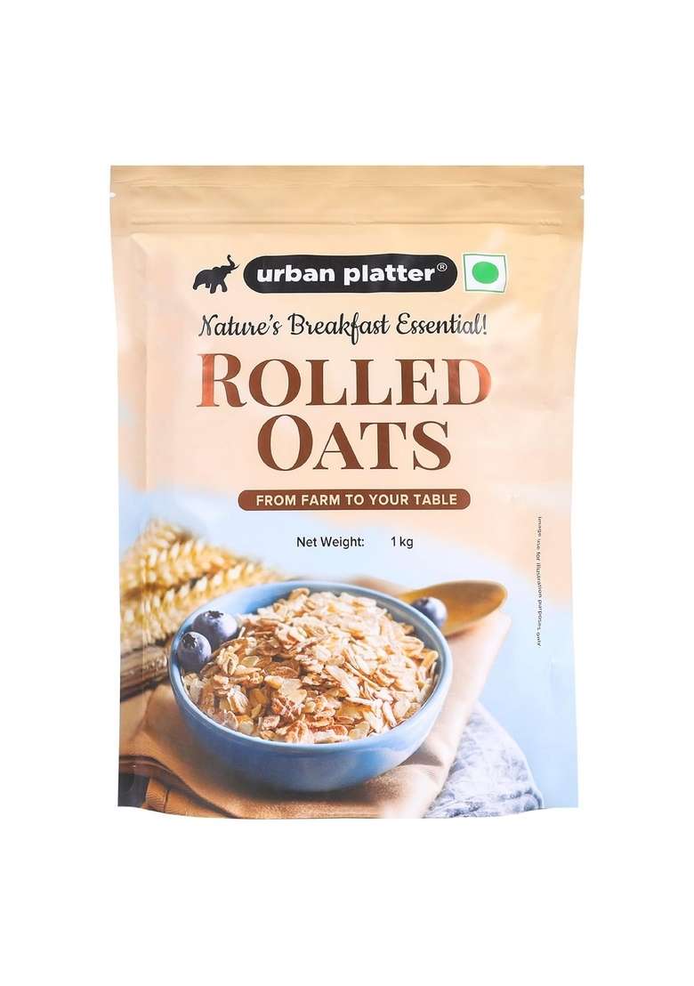 Urban Platter Rolled Oats, 1Kg (100% Whole Grain | High-Fibre | High-Protein) - Indya