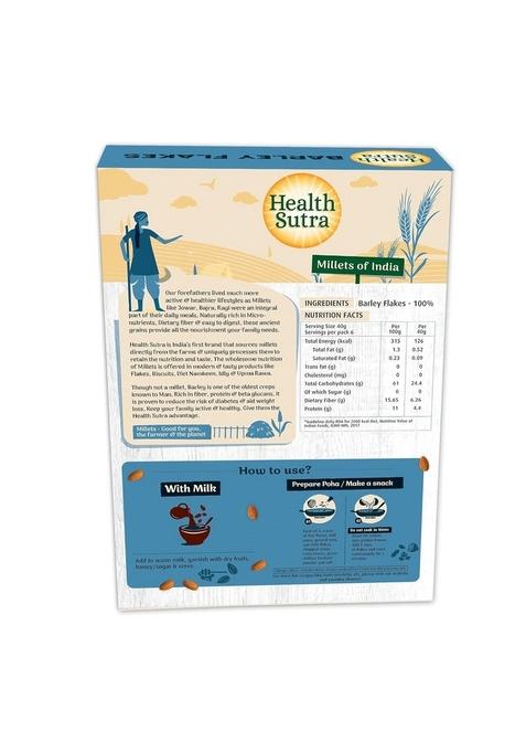 Health Sutra Barley Flakes, 500Gm Cereal For Breakfast, High Protein, Diet Food For Weight Loss, 100% Natural, Use Like Oats/Corn Flakes