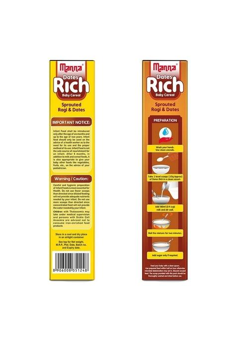 Manna Baby Cereal. No Added Sugar, Baby Food Safe For 6