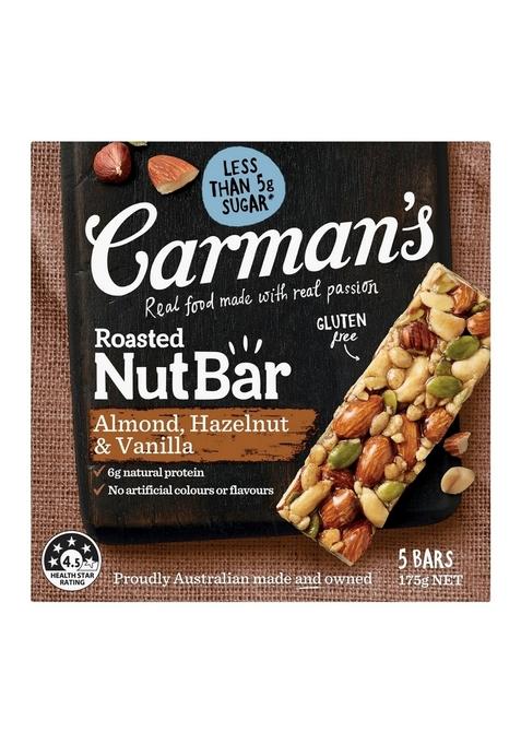 Carman'S Roasted Nut Bars- 175Gms | With Almond, Hazelnut & Vanilla | High Fiber | Daily Energy Bars | Gluten-Free | Vegan