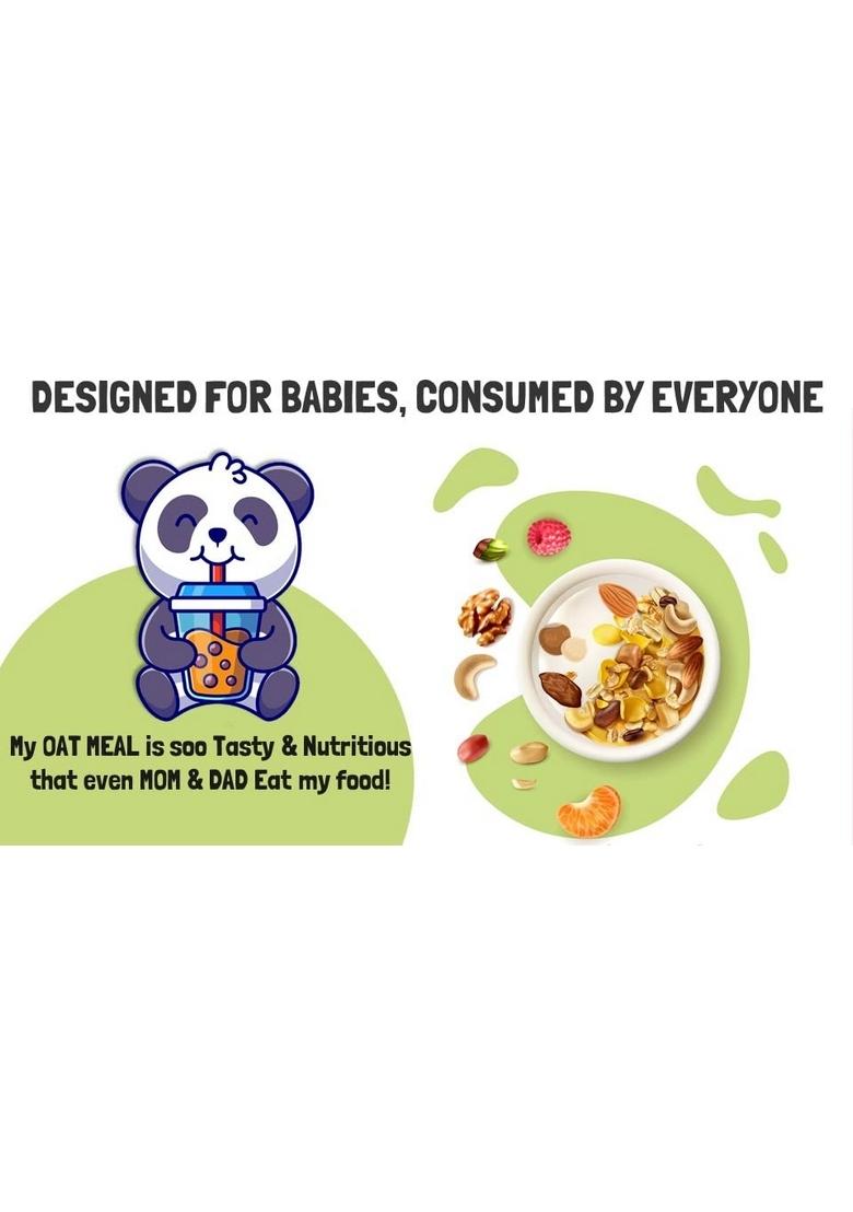 Healthy Panda Oats & Nuts Cereal Mix (400G) – Sugar-Free Kids Food, Nutritious Oats & Millet Powder With Dry Fruits – Ideal Cereal For Growing Kids, Healthy Porridge, And Energizing Breakfast For Kids – Wholesome, Natural Nutrition.