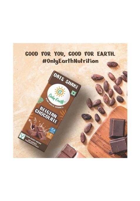 Only Earth Oats Shake | Belgian Chocolate | Vegan | Plant-Based | Lactose-Free | No Added Preservatives, Colors | Cholesterol-Free | Guilt-Free | With Calcium, Vitamin D, B1, B2 And B12 165Ml (3 Packs)