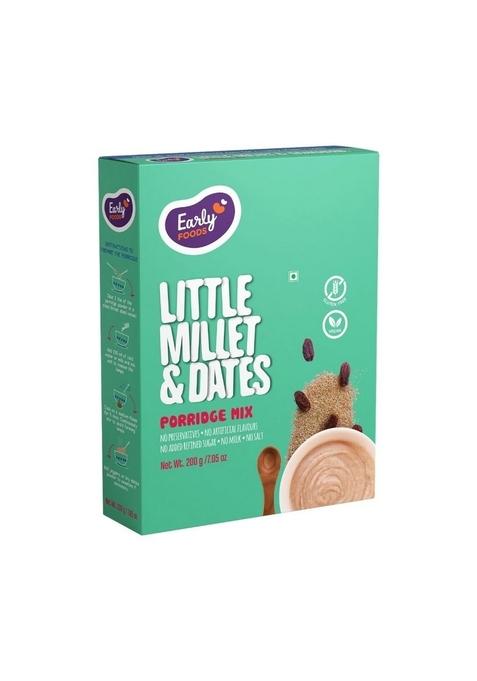 Early Foods - No Added Sugar No Salt Porridge - Little Millet Cereal With Dates Porridge Mix | No Preservatives | Kids Cereal | Sweetened With Dates | No Milk Powder 200G