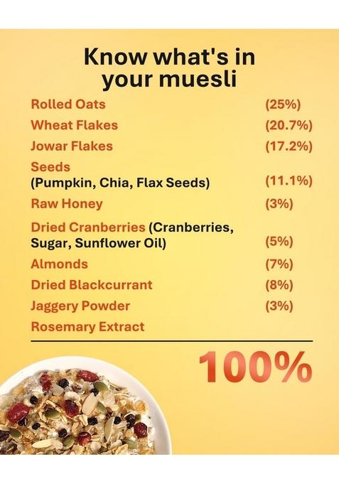 True Elements Crunchy Nuts & Berries Muesli 400G