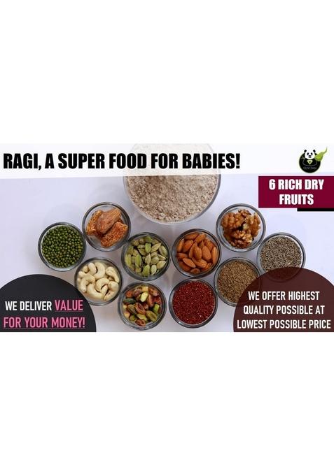 Healthy Panda Organic Sprouted Ragi Dry Fruit Porridge (400G) – Nutritious Sprouted Ragi Powder For Babies, Toddler Food, Baby Cereal For 6 Months+, Healthy Baby Food With Dry Fruits, Ideal For Growth, Development, And Easy Digestion.