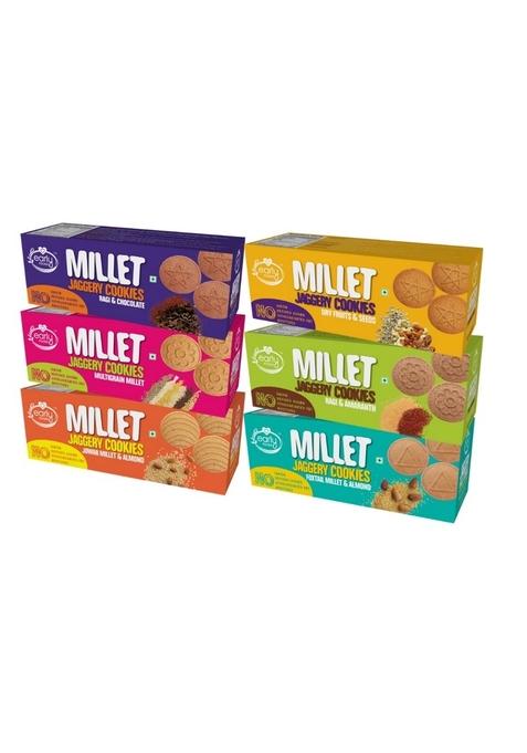 Early Foods - Biscuits Combo Pack - Millet Jaggery Cookies 130Gram X 6| Sugarfree Cookies |Butter| Sugarfree Biscuits