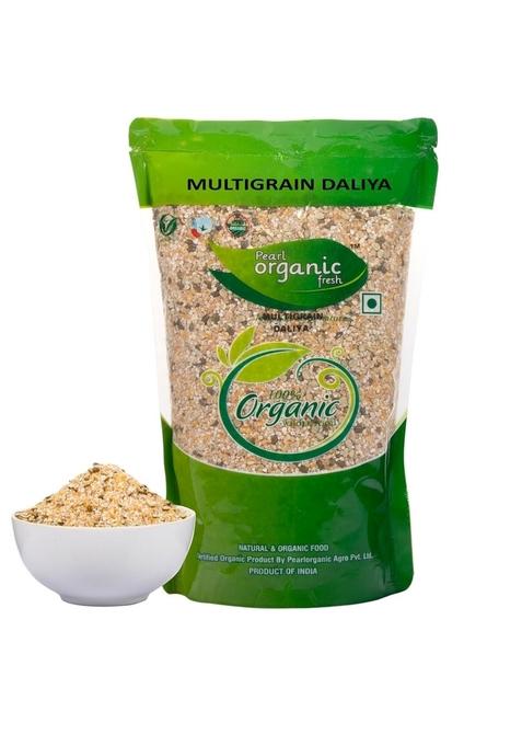 Pearl Oraganic Organic Multigrain Dalia (1 Kg) | Healthy Breakfast Cereal With Wheat, Bajra, Ragi, Moong Dal & Til | High Fiber & Protein-Rich Mix Grain Porridge | Supports Digestion & Weight Loss