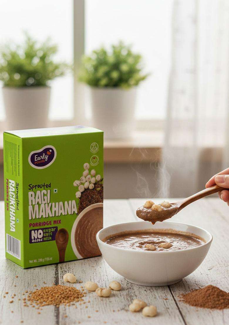 Early Foods - Sprouted Ragi & Makhana Porridge Mix, 200G| Cereals For Kids - Indya