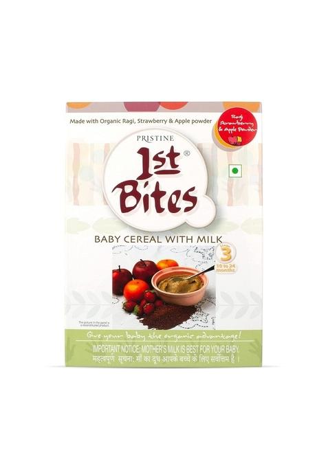 Pristine 1St Bites Baby Cereal 300G | Baby Food (10-24 Months) Stage-3, 100% Organic Ragi, Strawberry & Apple Powder | Infant Food