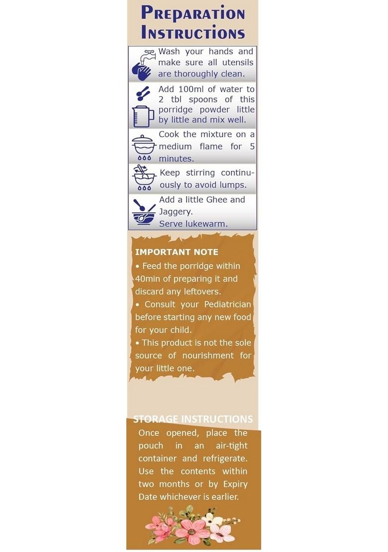 Tummyfriendly Foods Certified Organic Sprouted Brown Rice, Red Lentil, Spinach, Green Peas Porridge Mix | Khichdi Mix | Organic Baby Food For 8 Months Old | Excellent Weight Gain Baby Food | 200G (Brownricemoongdal)