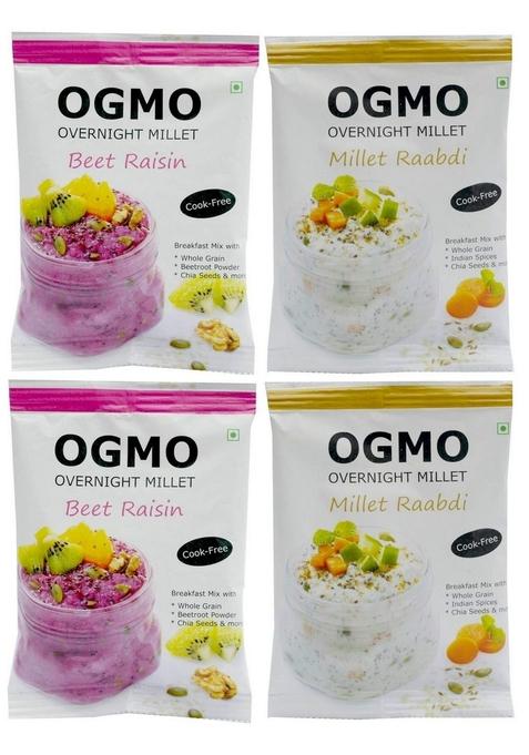 Ogmo Overnight Millet Raabdi And Beet Raisin Combo Breakfast Mix