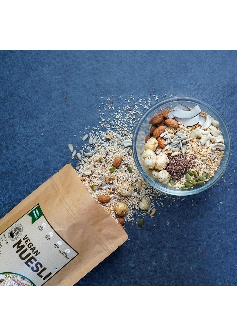 Peepal Farm Vegan Muesli | Handmade Wholegrain Breakfast Cereal | No Added Artificial Flavors & Preservatives | Pack Of 2 (200G Each)
