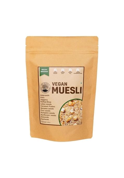 Peepal Farm Vegan Muesli | Handmade Wholegrain Breakfast Cereal | No Added Artificial Flavors & Preservatives | Pack Of 2 (200G Each)