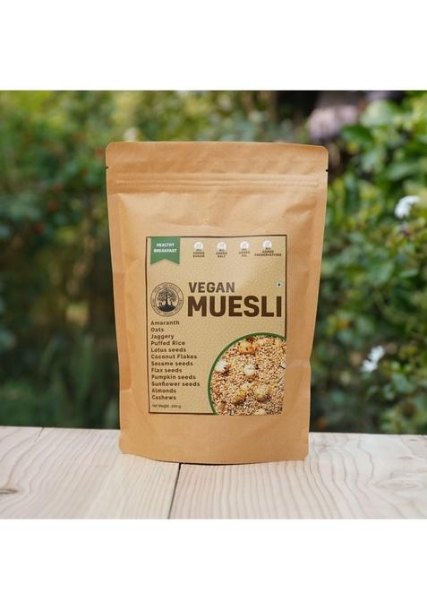 Peepal Farm Vegan Muesli | Handmade Wholegrain Breakfast Cereal | No Added Artificial Flavors & Preservatives | Pack Of 2 (200G Each)