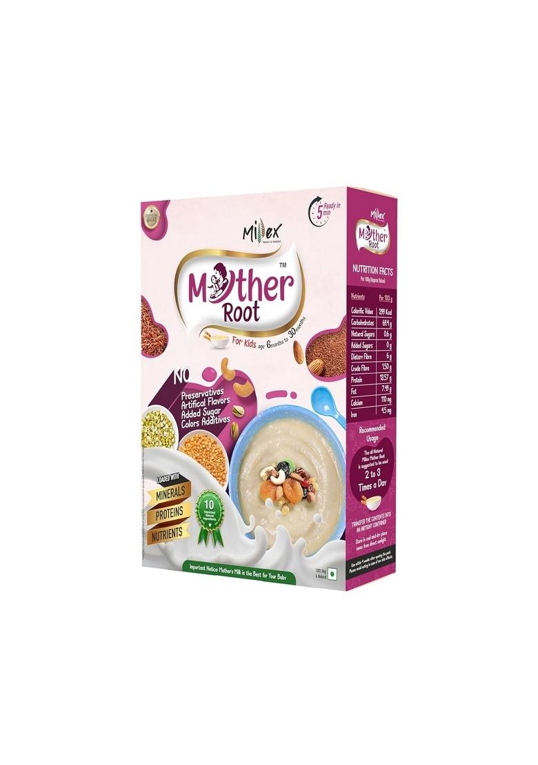 Millex Mother Root- Pack Of 2 (1Kg) | Food From (6+Months)| Sprouted Multi-Grain Millets, Dry Fruits, Spices | Natural Healthy Cereals Mix | Double Filtered Organic Porridge (1000)