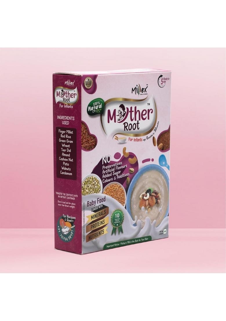 Millex Mother Root- Pack Of 2 (1Kg) | Food From (6+Months)| Sprouted Multi-Grain Millets, Dry Fruits, Spices | Natural Healthy Cereals Mix | Double Filtered Organic Porridge (1000)