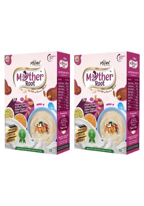 Millex Mother Root- Pack Of 2 (1Kg) | Food From (6+Months)| Sprouted Multi-Grain Millets, Dry Fruits, Spices | Natural Healthy Cereals Mix | Double Filtered Organic Porridge (1000)