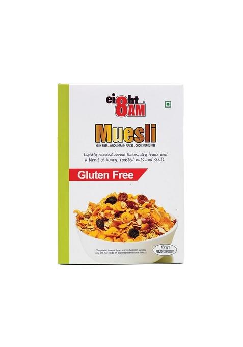 8Am Muesli Gluten Free, Wholegrain Breakfast Cereal Flakes, Dry Fruits, Flax, Chia, Pumkin Seeds And A Blend Of Honey, Roasted Nuts And Seeds, 425G | Protein & Fiber Rich, Cholesterol Free