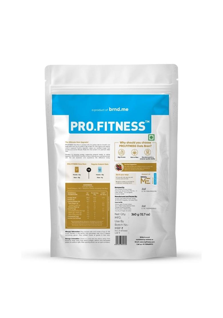 Pro.Fitness Oats Bran 360G | 14G Protein & 18G High Fiber | Nutritious & Healthy Breakfast Cereal (From Makers Of Myfitness Peanut Butter)