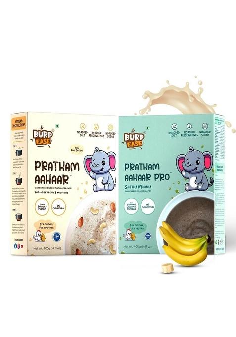Burpease Pratham Aahaar Baby Food – Multigrain, Nuts & Banana Flavor, No Added Sugar, For Babies 6+ Months, 800G (Pack Of 2)