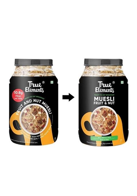 True Elements Fruit And Nuts Muesli 1Kg & True Elements Nuts & Berries Muesli 1Kg