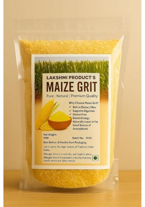Lakshmi Product’S Maize Grit 900 Gram'S Pack Natural & Quality Corn Grit | High Fiber, Gluten-Free | Ideal For Upma, Porridge, Snacks & Traditional Indian Dishes | Rich In Antioxidants & Low Fat (Net Quantity-900 Gram)