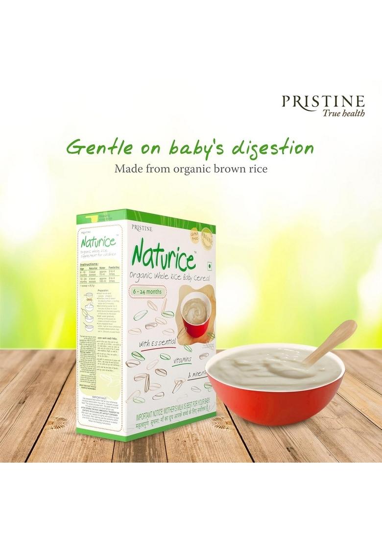Pristine Naturice Baby Food 300G | Baby Cereal (6-24 Months) Organic Whole Rice | Infant Food