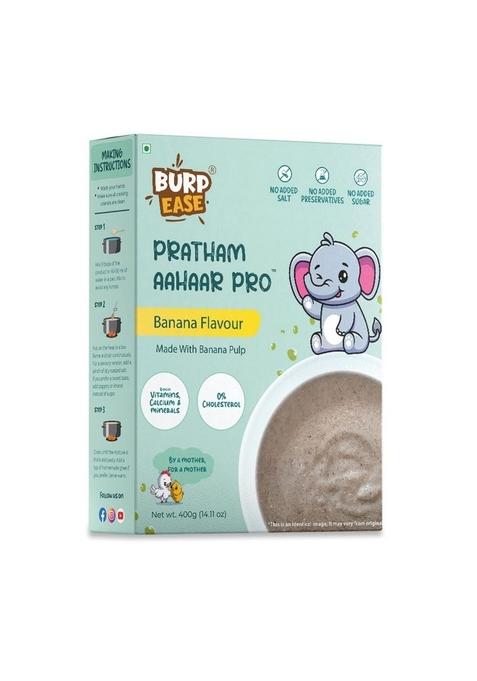 "Burpease Pratham Aahaar Pro Baby Food – Organic Sprouted Grains (Sattu Maavu) For Babies Above 6 Months | No Added Sugar, Nutrient-Rich, 400G" (400Gm, Banana)