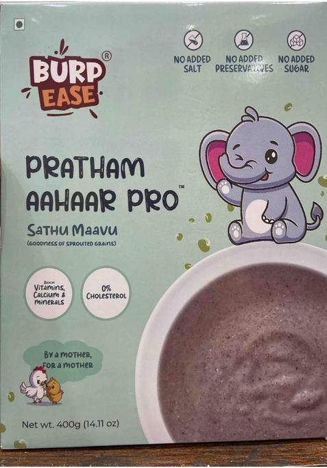 "Burpease Pratham Aahaar Pro Baby Food – Organic Sprouted Grains (Sattu Maavu) For Babies Above 6 Months | No Added Sugar, Nutrient-Rich, 400G" (400Gm, Banana)