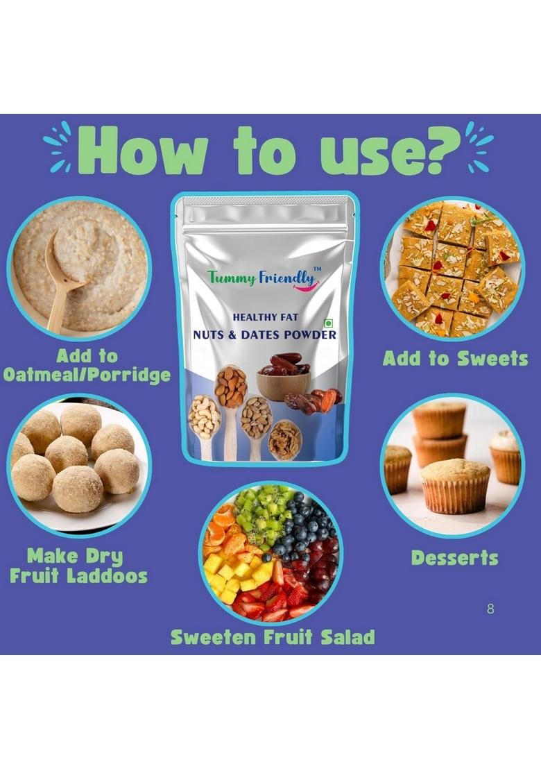 Tummyfriendly Foods Premium Nuts And Datespowder | Dry Fruit Powder For Baby | Nuts&Dates Powder For Babies Kids And Adults | Dry Fruits Powder For Kids | 100G