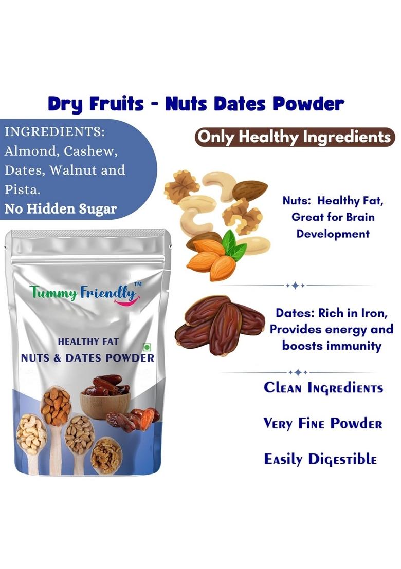 Tummyfriendly Foods Premium Nuts And Datespowder | Dry Fruit Powder For Baby | Nuts&Dates Powder For Babies Kids And Adults | Dry Fruits Powder For Kids | 100G