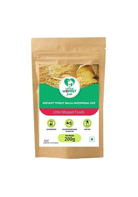Little Moppet Foods – Instant Wheat Dalia Moongdal Mix 200G | No Additives And Preservatives | No Added Salt | No Sugar | No Milk| Combination Of Wheat Daila And Moong Dal | Travel Friendly | Instant Cereal For Kids | Made By A Doctor Mom