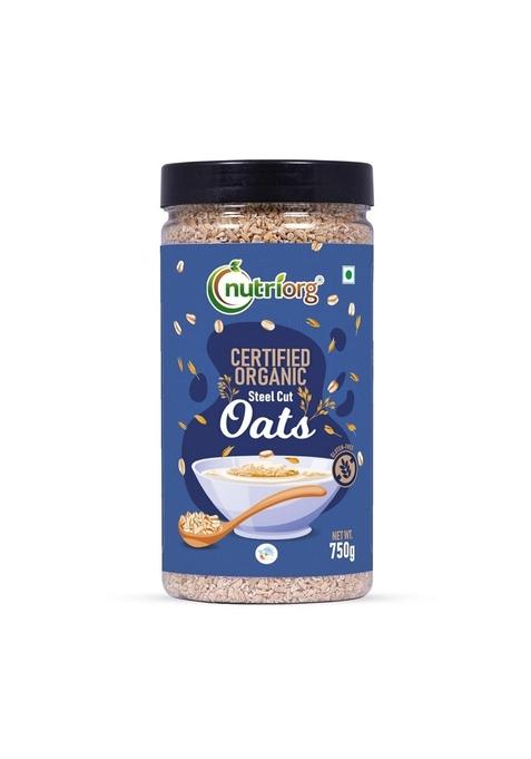 Nutriorg Organic Steel Cut Oats 750G | Gluten-Free | 100% Whole Grain | High Fiber & Non-Gmo | Ideal For Weight Management & Healthy Breakfast