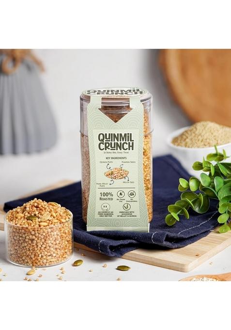 Chocovic Quinmil Crunch, Wholesome Snack Blend With Quinoa Puffs, Pearl Millet Puffs, Pumpkin And Melon Seeds