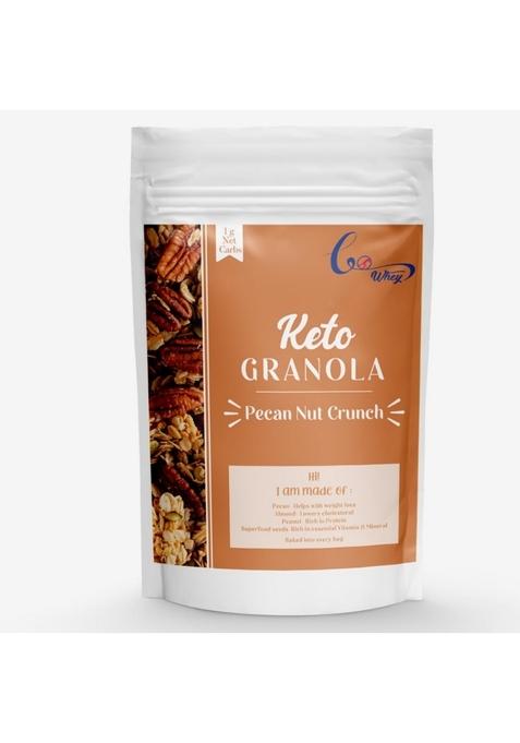 Gowhey - Breakfast Muesli - Keto Granola - Nuts & Seeds - Pecan Nut Crunch - Healthy Snacks With Almond & Superfood Seeds | Diet Snacks 250G