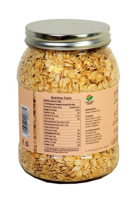 Orgrain India Organic Rolled Oats 500G | Gluten-Free Whole Grain Jumbo Oats For Healthy Breakfast | High Fibre & Protein | Ideal For Weight Management | No Powder | Great For Overnight Oats & Porridge