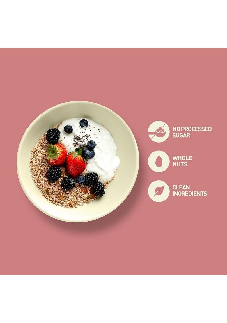 Nourish Organics Amaranth Muesli, Mild Sweet 280G Pack| Healthy And Nutritious Breakfast Cereals With Whole Nuts | No Refined Sugar | Clean Label