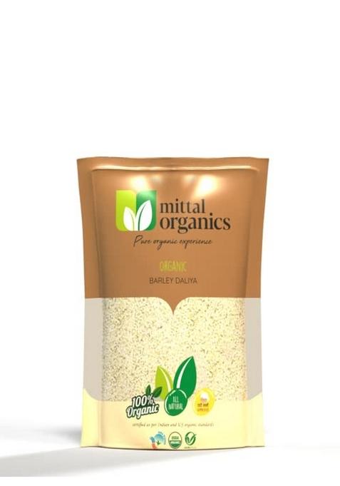 Mittal Organics Organic Barley Dalia (Jau Ka Daliya) – High Fiber & Protein-Rich Breakfast Cereal | 900G X 2 Pack | 100% Natural, Vegan & Preservative-Free | Healthy Whole Grain Superfood
