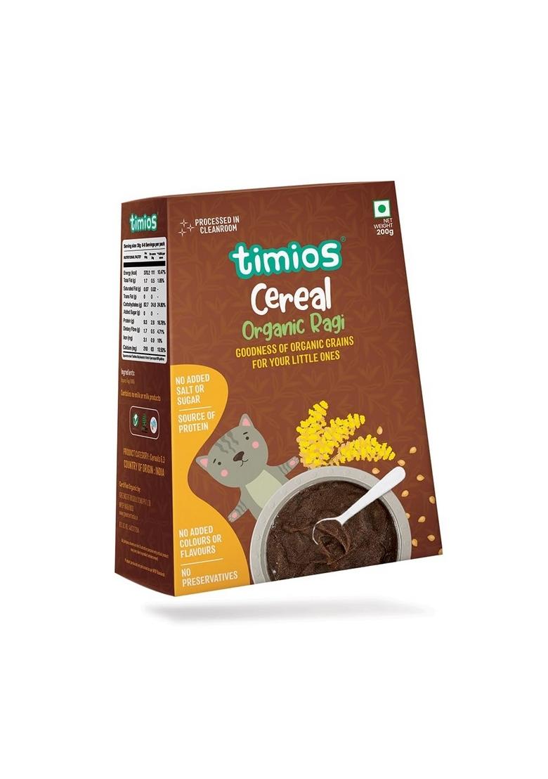 Timios Organic Instant Ragi Baby Cereal, Healthy And Nutritious, No Added Sugar, No Preservatives, 200G