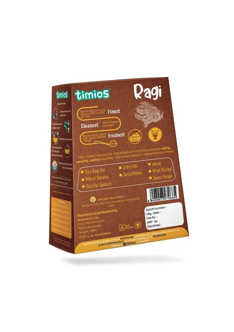 Timios Organic Instant Ragi Baby Cereal, Healthy And Nutritious, No Added Sugar, No Preservatives, 200G