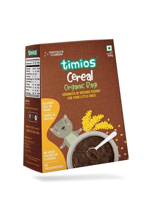 Timios Organic Instant Ragi Baby Cereal, Healthy And Nutritious, No Added Sugar, No Preservatives, 200G