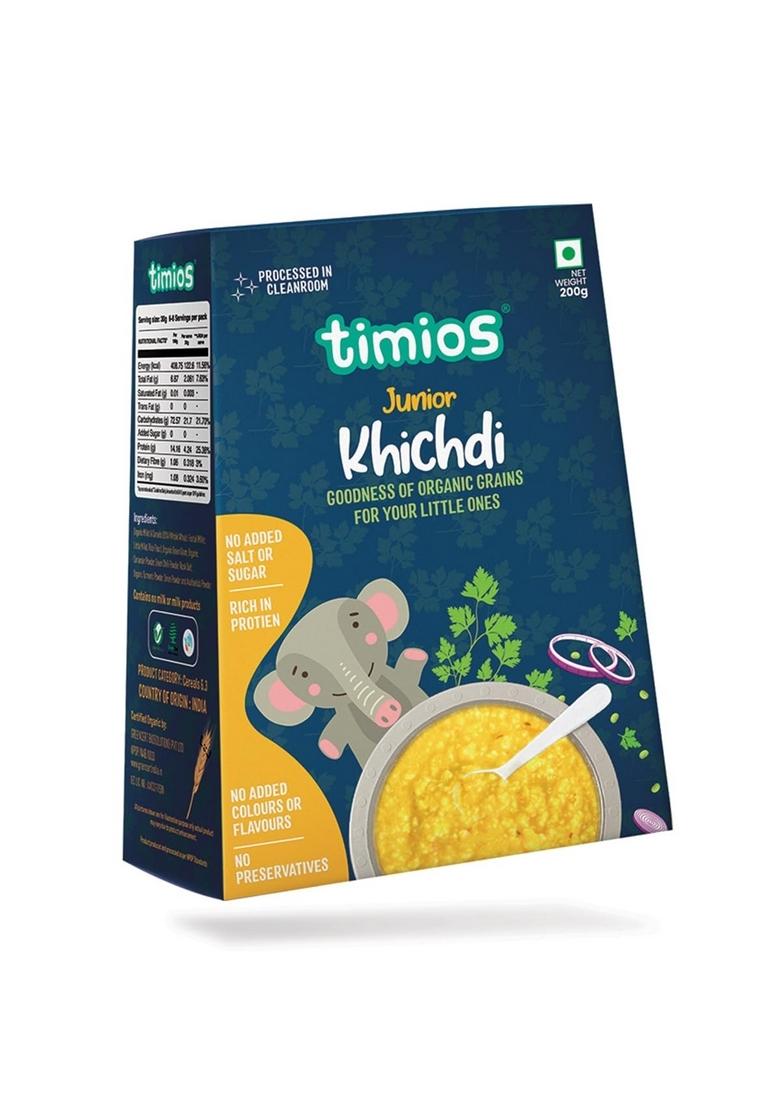 Timios Organic Porridge, Khichdi, Natural Health Mix, Instant Healthy Wholesome Food, Rich In Protein, No Added Sugar, No Salt, 200G
